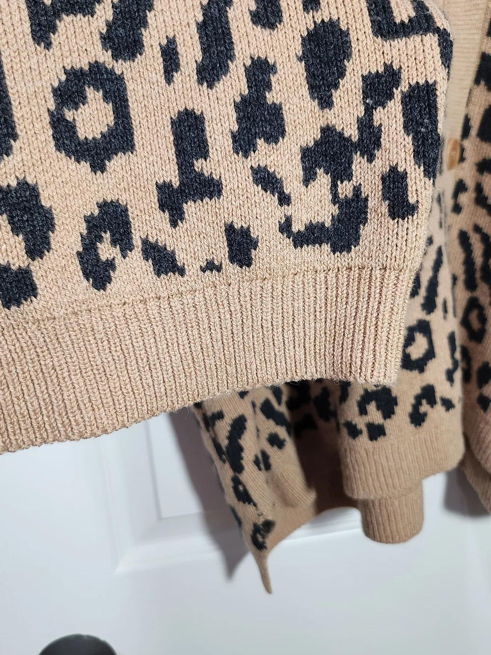 J.Crew Leopard Animal Print Merino Wool Blend Button Cardigan Sweater 3X